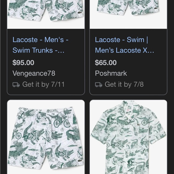 Men’s XL sold out Lacoste x Netflix swim set, warn once, ignore wrinkles - Picture 3 of 3